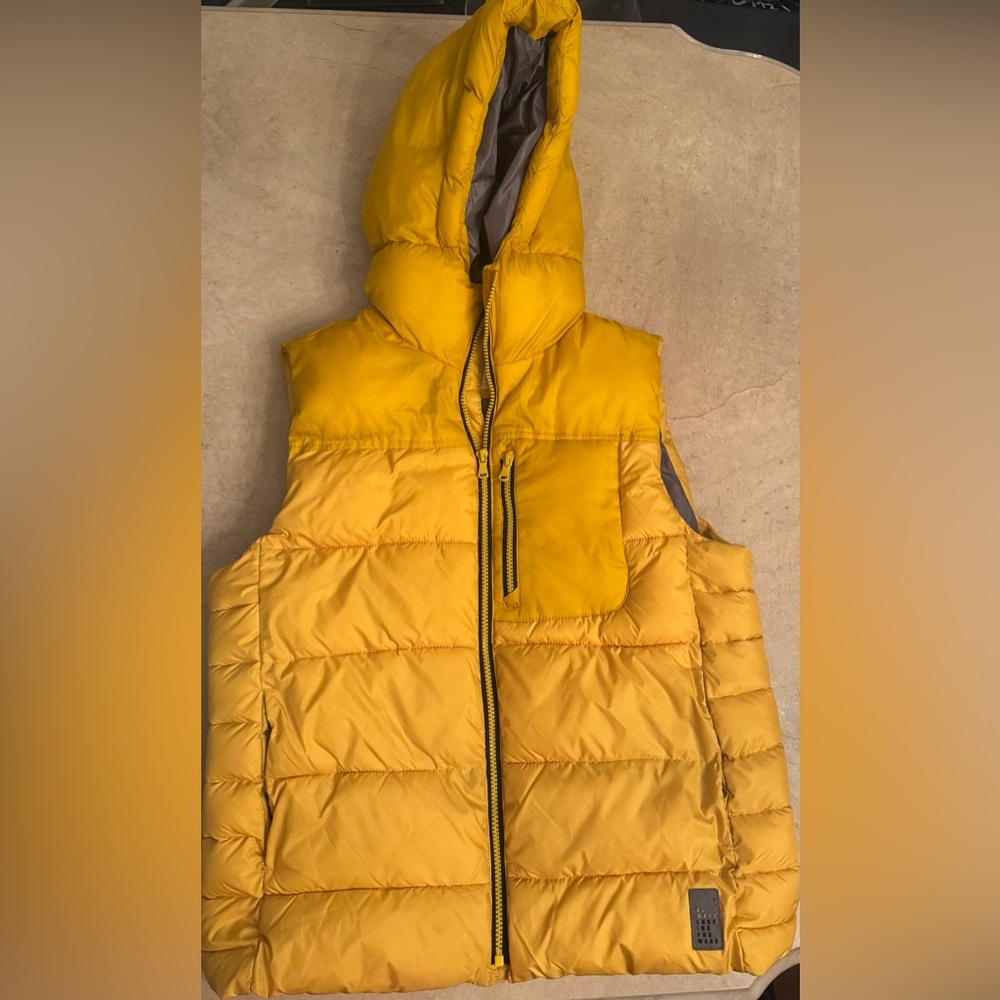 Zara Kids Yellow Puffer Vest with Hood *Like New*